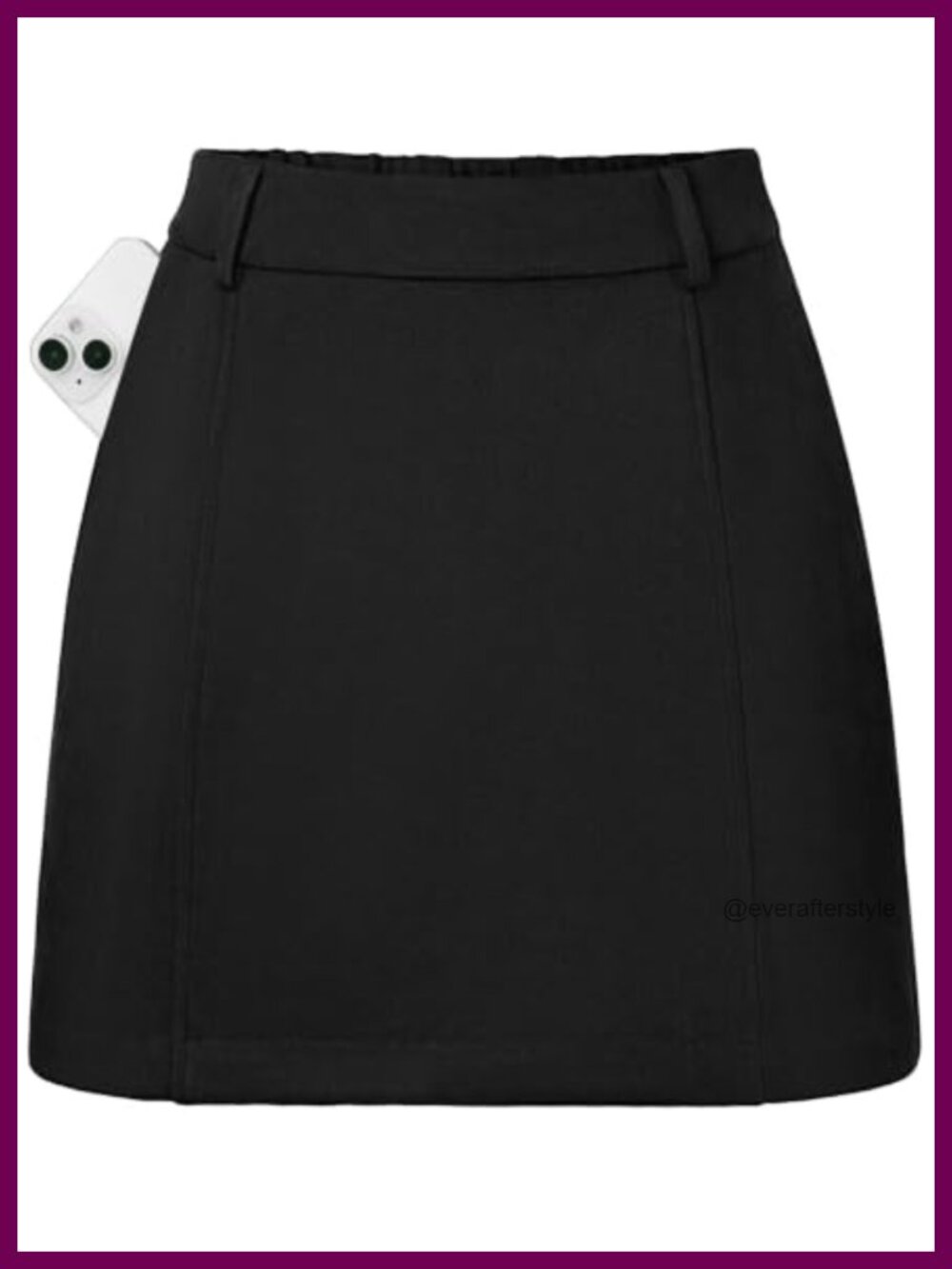 Faux Suede Mini Skort High Waist A-Line with Built-In Shorts & Pockets